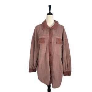 Free People Ruby Jacket in Ginger Snap Size XL Light Brown Button Front